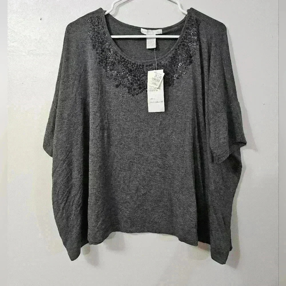 NWT! Design history gray blouse!